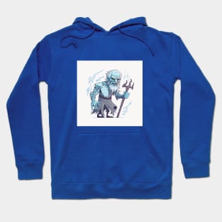 the white walker stares angrily into the camera with a staff in his hand against a white background Hoodie